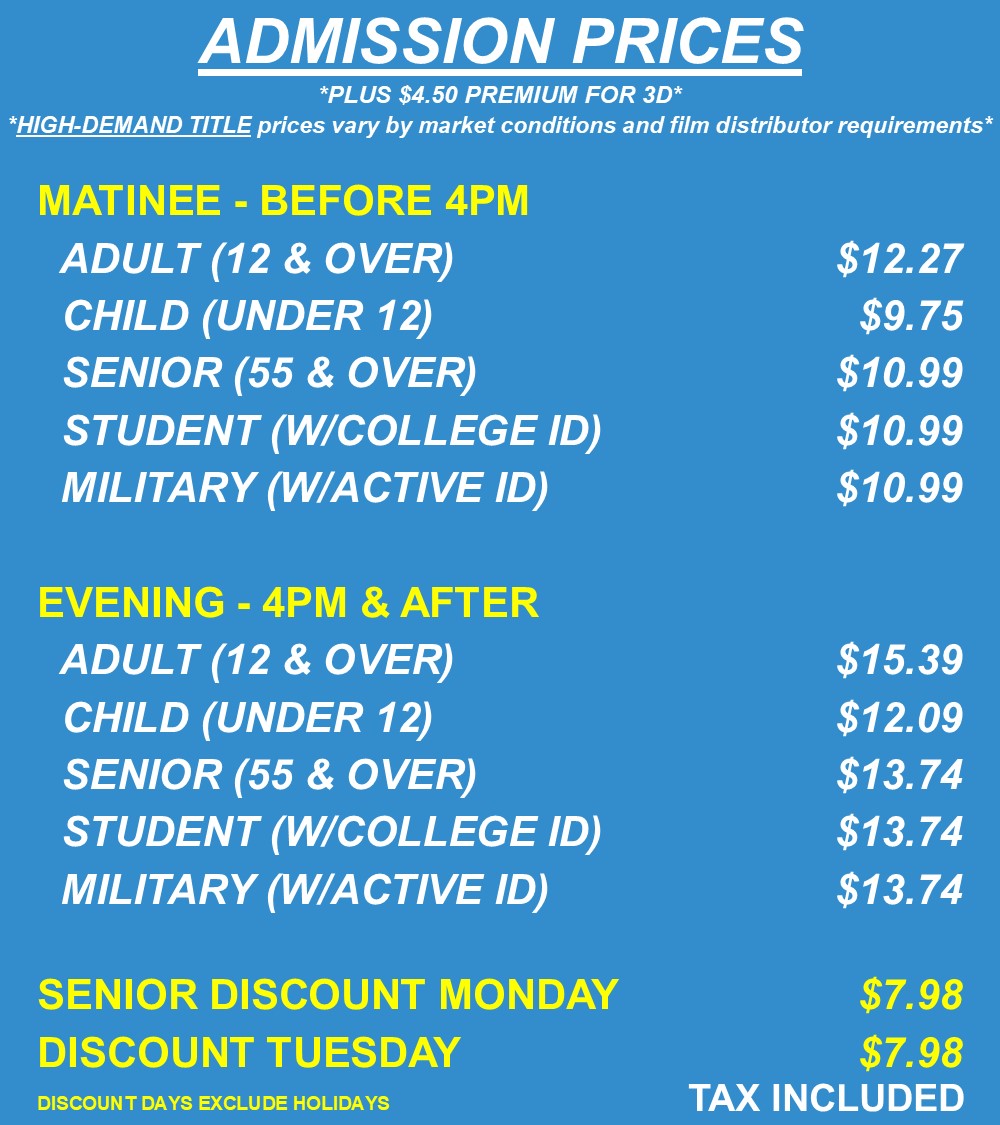 BW14 Admission Prices - MAY 2025