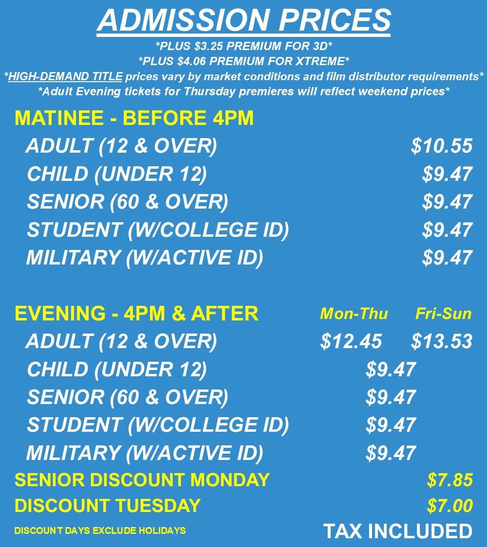 KF12 Admission Prices - MAY 2025