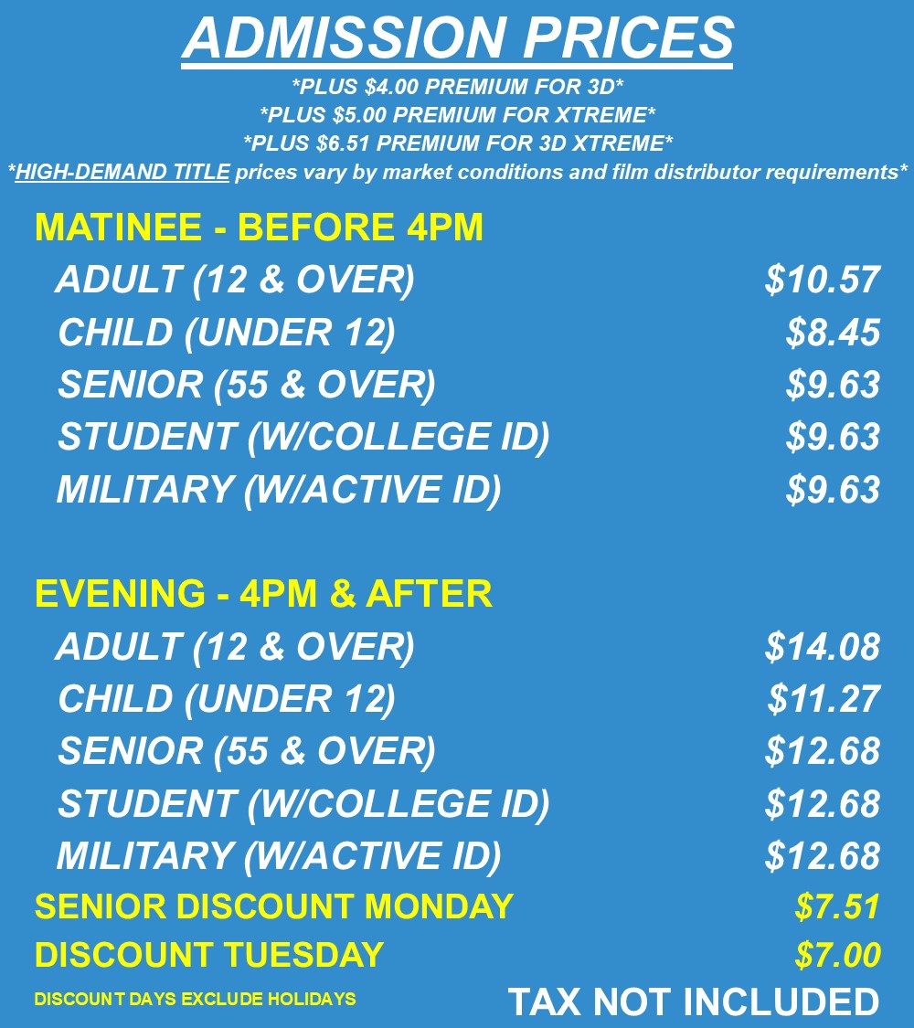 RV14 Admission Prices - JUNE 2025