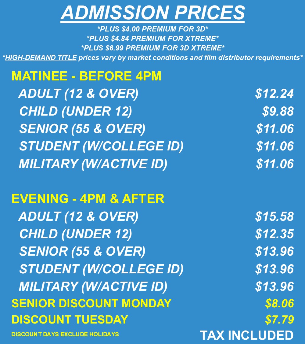 RV14 Admission Prices - JULY 2025